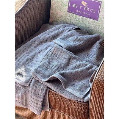 Комплект роскошных жаккардовых полотенец из 3х предметов  (4 цвета)