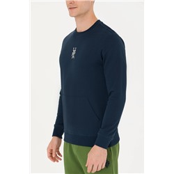 Erkek Lacivert Bisiklet Yaka Sweatshirt