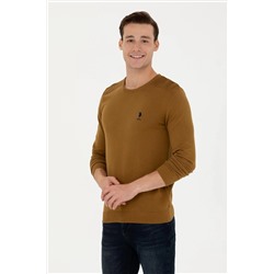 Erkek Açık Haki Basic Kazak