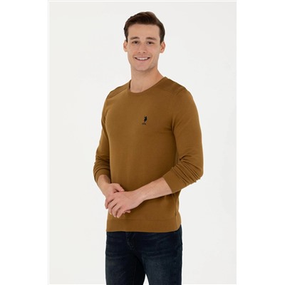 Erkek Açık Haki Basic Kazak