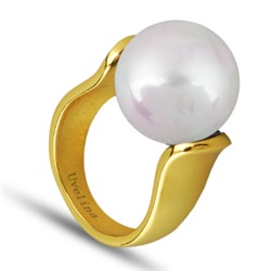 Кольцо (Майорка 16мм белая; покрытие золото), Есть комплект