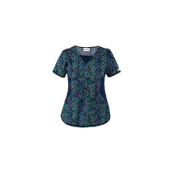 UA Twister Navy Print Scrub Top