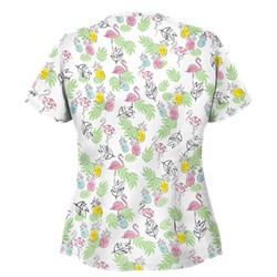 UA Stand Tall White V-Neck Print Scrub Top