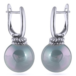 Серьги (Майорка 16мм голубая; покрытие родий), Есть комплект