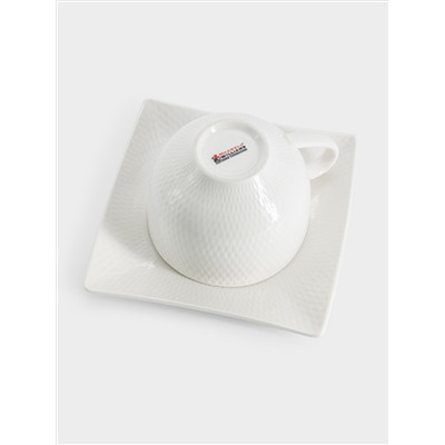 Чашка с блюдцем, 220 мл, квадратная, Даймонд
