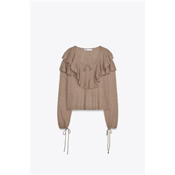 RUFFLED KNIT TOP