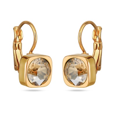 Серьги Теннис (кристаллы SW шампань 8мм; покрытие золото), Есть комплект