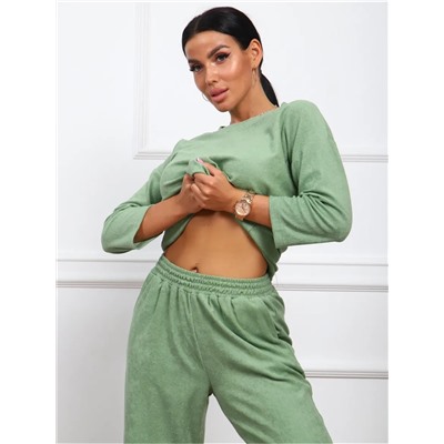 Костюм женский махровый с брюками палаццо КЖ017