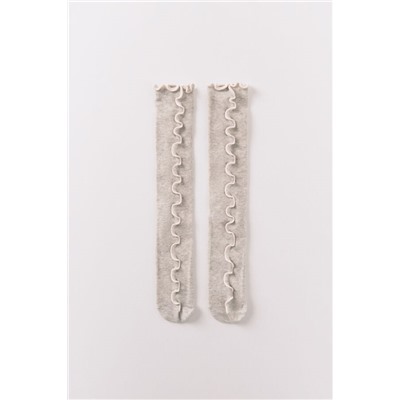 Calcetines largos grises hilo contraste