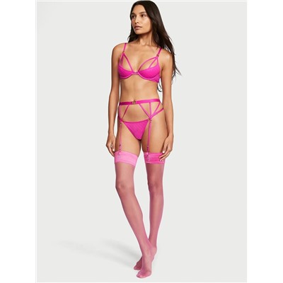 Shimmer Heart Embroidery Garter Belt