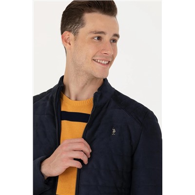 Erkek Lacivert Deri Ceket