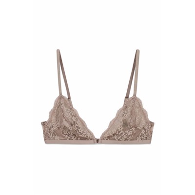 Sujetador triangular encaje beige NATURAL