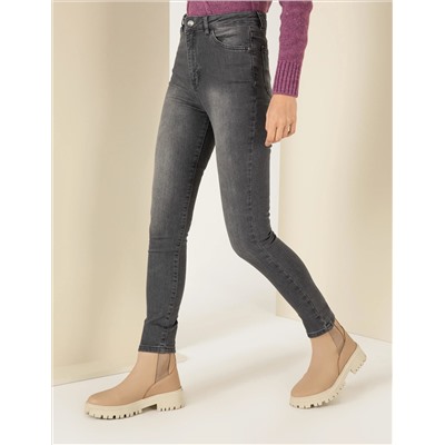 Koyu Gri Skinny Fit Jean Pantolon