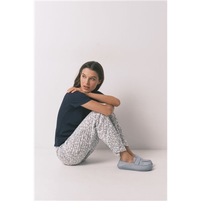 Camiseta manga corta algodón azul