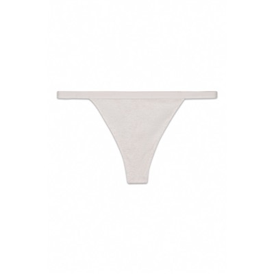 Tanga tira algodón canalé beige