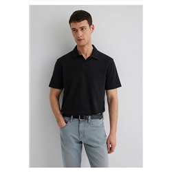 Mavi Siyah Polo Tişört Loose Fit / Bol Rahat Kesim 0611904-900