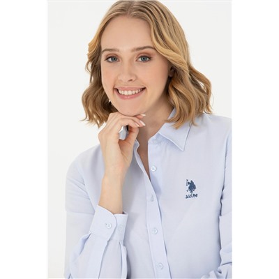 Kadın Açık Mavi Uzun Kollu Basic Gömlek