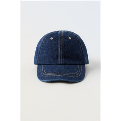 DENIM CAP WITH TOPSTITCHING