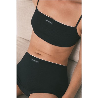 Braga boxer sin costuras canalé negra