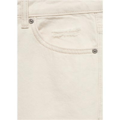 Jeans Blanca rectos crop