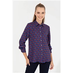 Kadın Mavi Uzun Kollu Gömlek