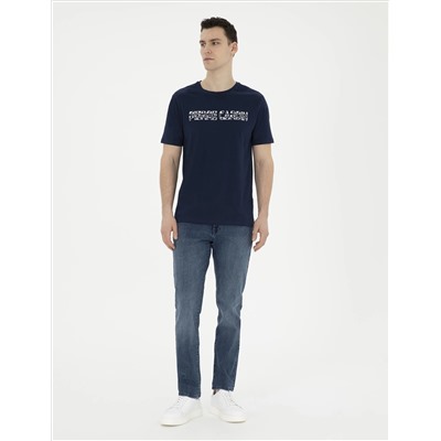 Lacivert Straight Fit Jean Pantolon