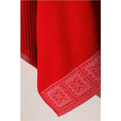 Zeste %100 Pamuk Yüz Havlusu - Kırmızı - 50x70 cm