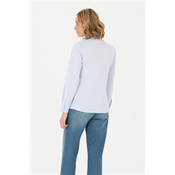 Kadın Açık Mavi Uzun Kollu Basic Gömlek