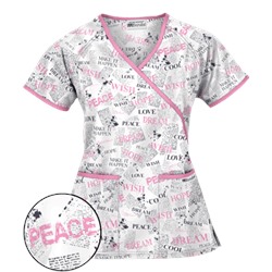 UA News Worthy White Mock Wrap Scrub Top