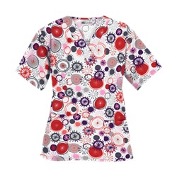 UA Signature Circle White Scrub Top