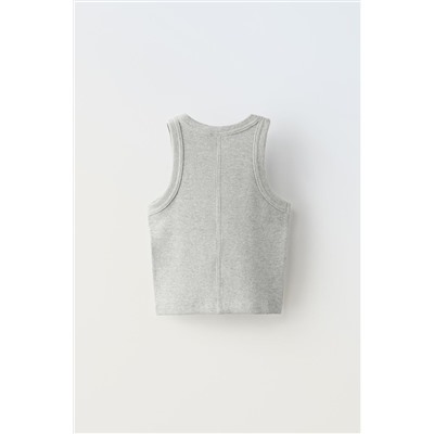 EMBROIDERED RIBBED TOP