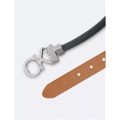 Monogram Logo and Round Buckle Reversible Belt Set (Комплект двусторонних ремней с логотипом Monogram и круглой пряжкой)