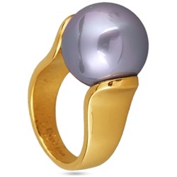 Кольцо (Майорка 16мм серо-голубая; покрытие золото), Есть комплект