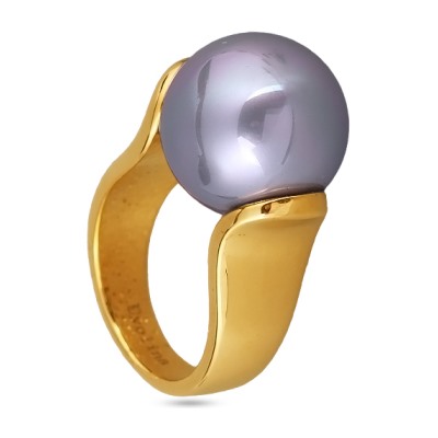 Кольцо (Майорка 16мм серо-голубая; покрытие золото), Есть комплект