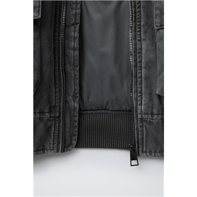 FADED-EFFECT BOMBER JACKET