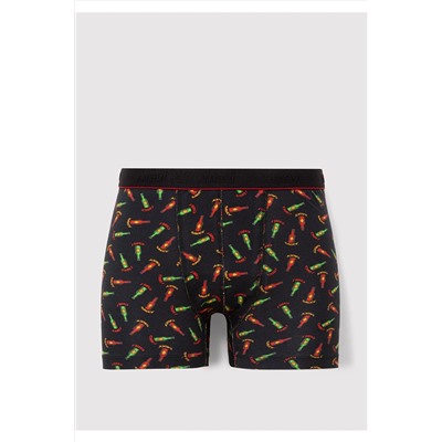 Mavi Baskılı Siyah Boxer 0911822-900
