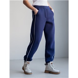 Теплые брюки джоггеры из эластичного футера трехнитки с начесом