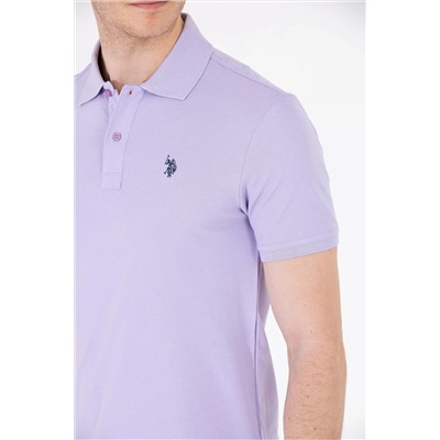 Erkek Lila Basic Polo Yaka Tişört