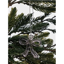 Игрушка елочная, 5 см, стекло, розовая, Бантик, Event