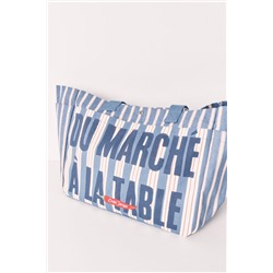 Bolso shoper algodón estampado rayas