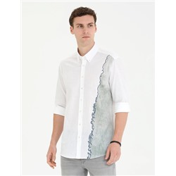 Haki Slim Fit Uzun Kollu Gömlek