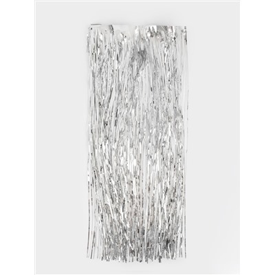Дождик декоративный, 60 см, мишура, серебристый, New year