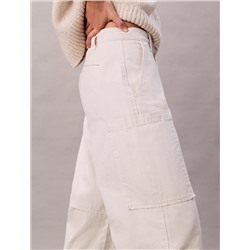Cotton Canvas High Rise Pants