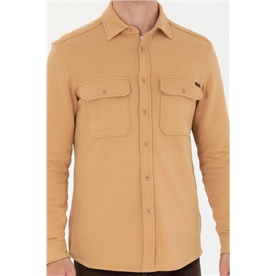 Erkek Camel Uzun Kollu Gömlek