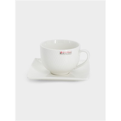 Чашка с блюдцем, 220 мл, квадратная, Даймонд