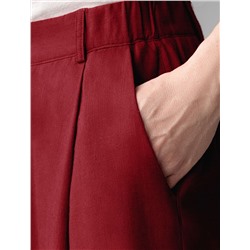 Свободные брюки палаццо на эластичном поясе изо льна с вискозой