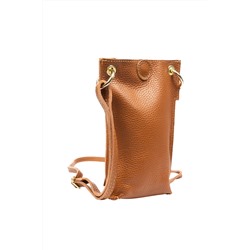 Bandolera de piel Camel