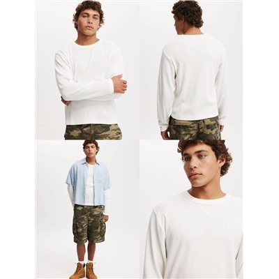 Мужской лонгслив из вафельной ткани   Cotto*n O*n  Экспорт