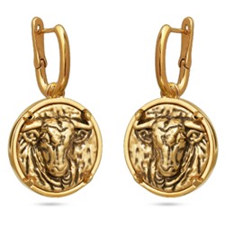 Серьги Телец (покрытие золото, античное золото), Есть комплект