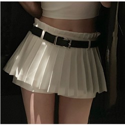 Однотонная плиссированная летняя юбка с высокой талией